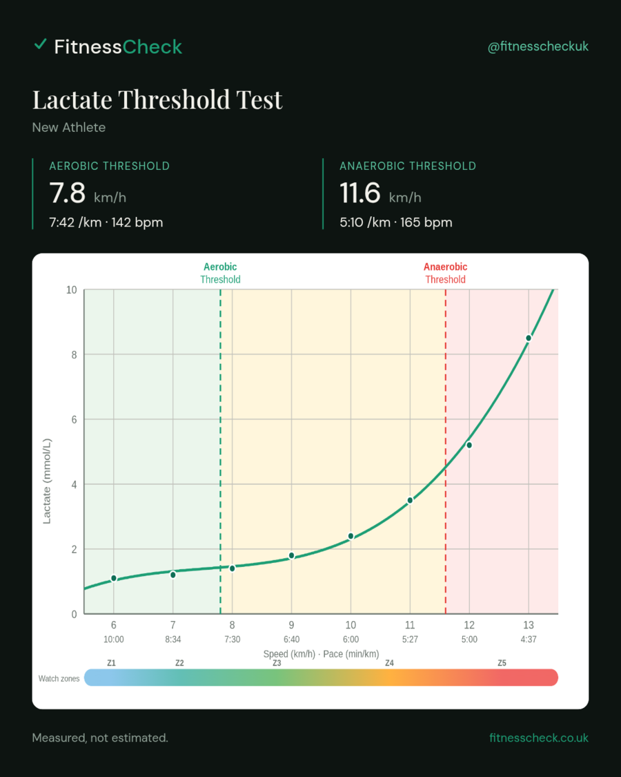 Lactate profile of a newer recreational Hyrox athlete with a roughly 90 minute finish
